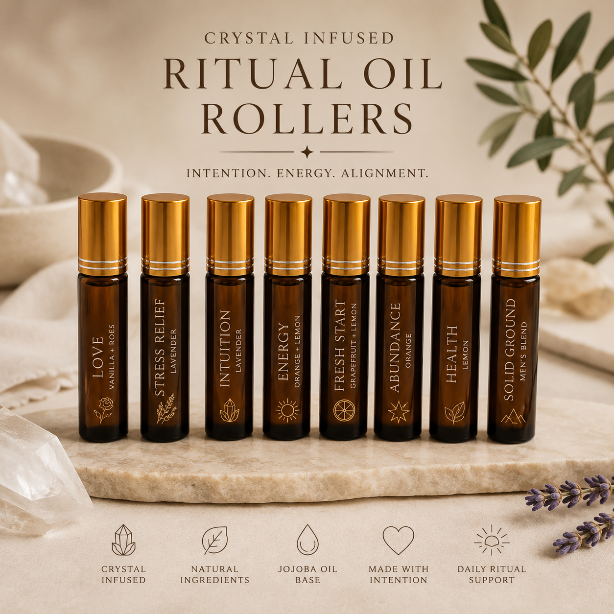 Crystal Infused Ritual Oil Rollers